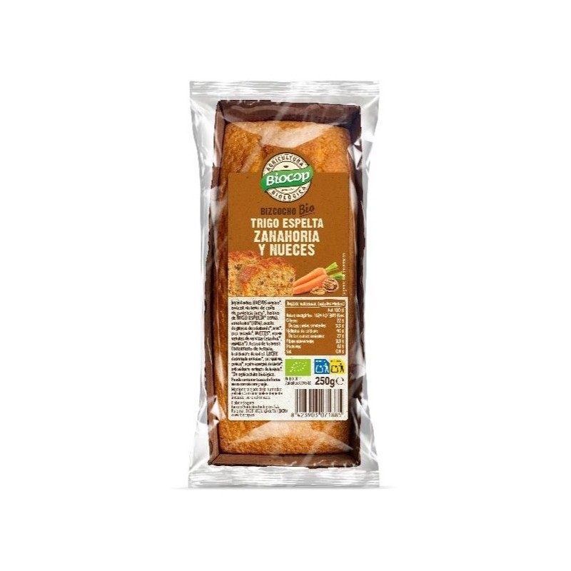 Bizcocho T.Espelta Zanahoria Nueces Biocop 250 G Biocop Bizcocho T.Espelta Zanahoria Nueces Biocop 250 G Biocop