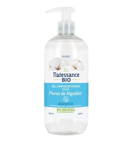 Gel Limpiador Manos Flor Algodon Natessance 500 Ml Natessance