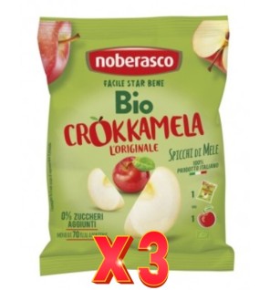 Pack de 3 unidades Rodajas Manzana Crujien. Crokkamela Noberasco 20 G Noberasco