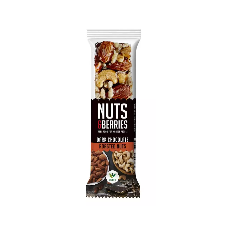 Barrita Choco Neg.F.Secos Tostados Nuts&Berries40G Nuts Berri