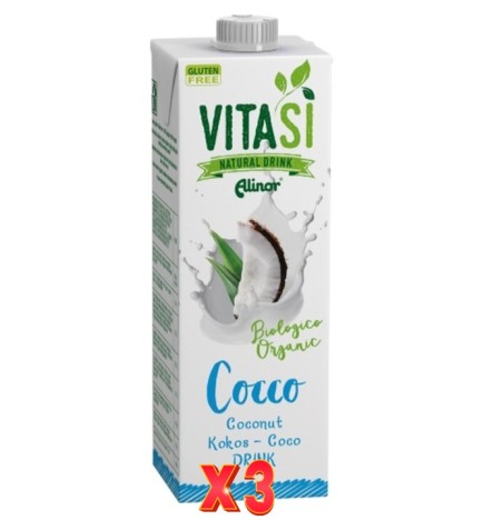 Pack de 3 unidades Bebida Coco Sin Gluten Vitasi 1 L Vitasi