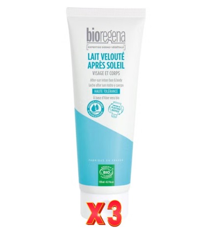 Pack de 3 unidades Leche After Sun Hipoalergenica Bioregena 125 Ml Bioregena