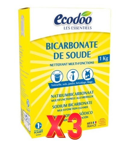Pack de 3 unidades Bicarbonato Sodio Ecodoo 1Kg Ecodoo