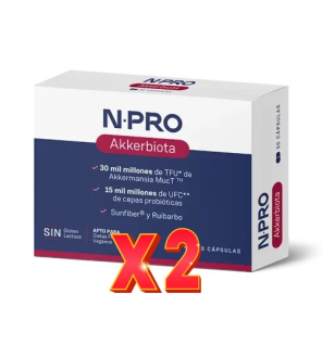 Pack de 2 unidades NPro Akkerbiota 30 Cápsulas NPro