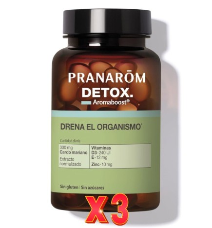 Pack de 3 unidades Aromaboost Detox 60 Capsulas Pranarom