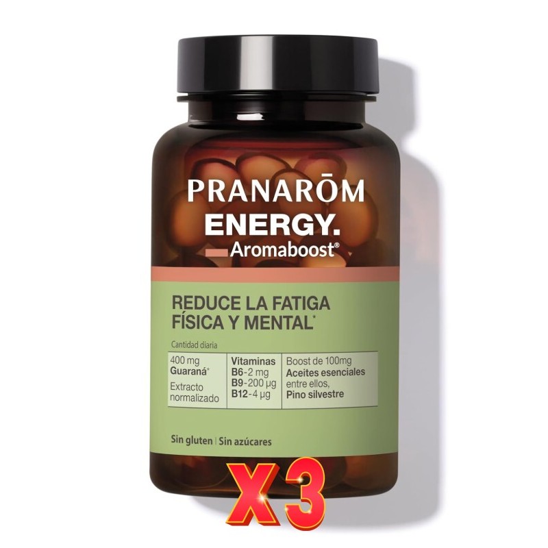 Pack de 3 unidades Aromaboost Energy 60 Capsulas Pranarom Pack de 3 unidades Aromaboost Energy 60 Capsulas Pranarom