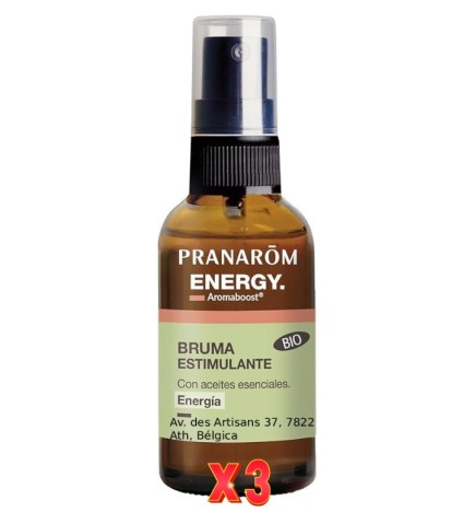 Pack de 3 unidades Aromaboost Energy Spray Bio 50 Ml Pranarom
