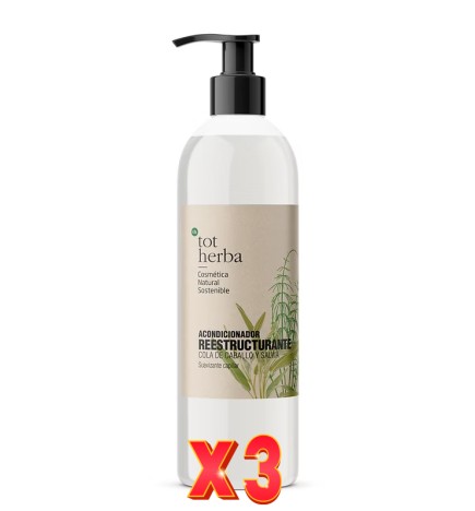 Pack de 3 unidades Acondicionador Cola Caballo Y Salvia 1000 Ml Tot Herba