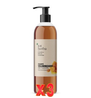 Pack de 3 unidades Champú Voluminizador Miel Y Jalea 500 Ml Tot Herba