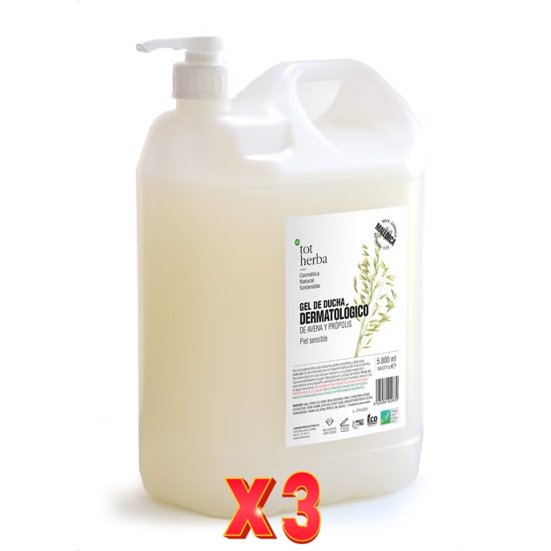 Pack de 3 unidades Gel Ducha Avena Y Propolis 5 Litros Tot Herba Pack de 3 unidades Gel Ducha Avena Y Propolis 5 Litros Tot Herba