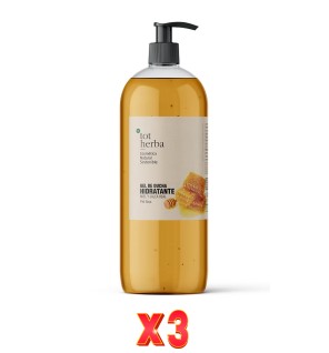 Pack de 3 unidades Gel Ducha Hidratante Miel Y Jalea Real 1000 Ml Tot Herba