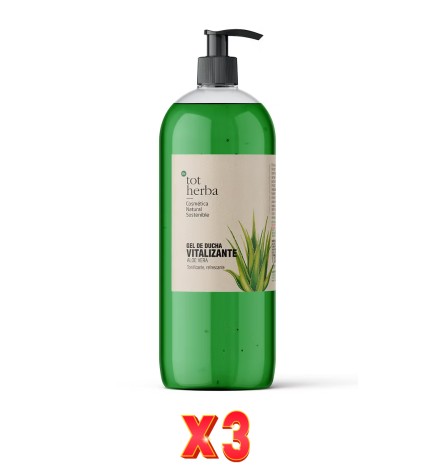 Pack de 3 unidades Gel Ducha Vitalizante Aloe Vera 1000 Ml Tot Herba