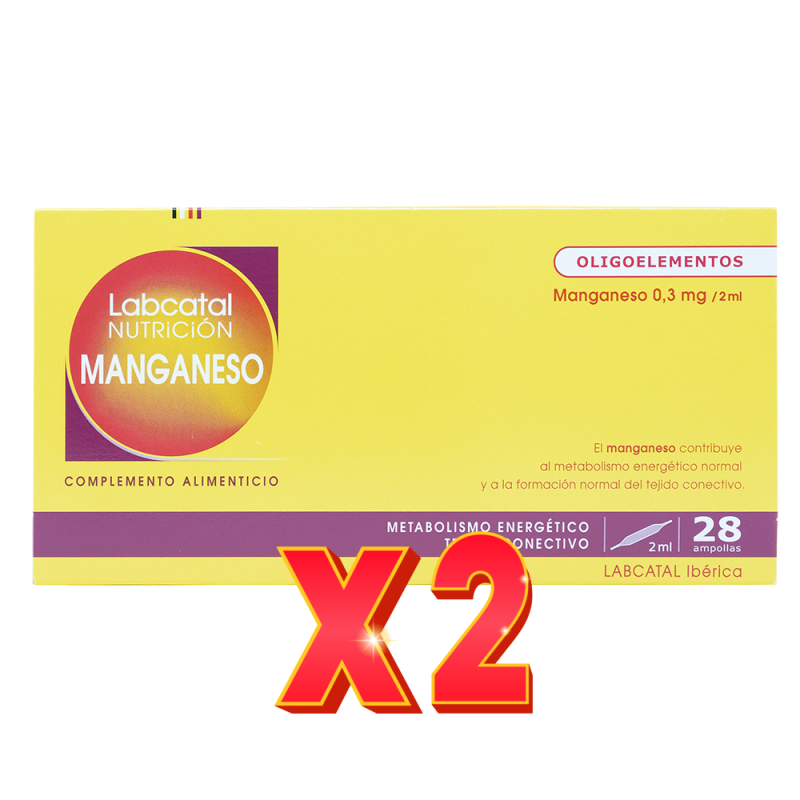 Pack de 2 unidades Manganeso 10 28X2Ml Ampollas Labcatal