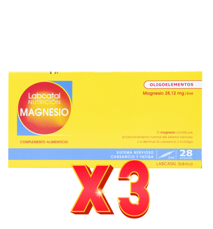 Pack de 3 unidades Magnesio 9 28X2Ml Ampollas Labcatal