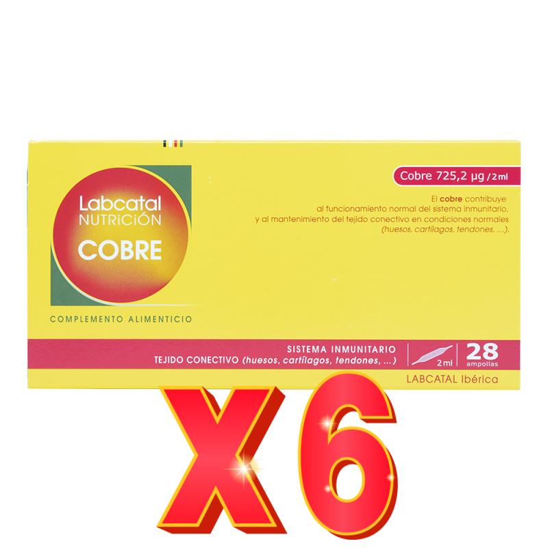 Pack de 6 unidades Cobre 4 28X2Ml Ampollas Labcatal Pack de 6 unidades Cobre 4 28X2Ml Ampollas Labcatal