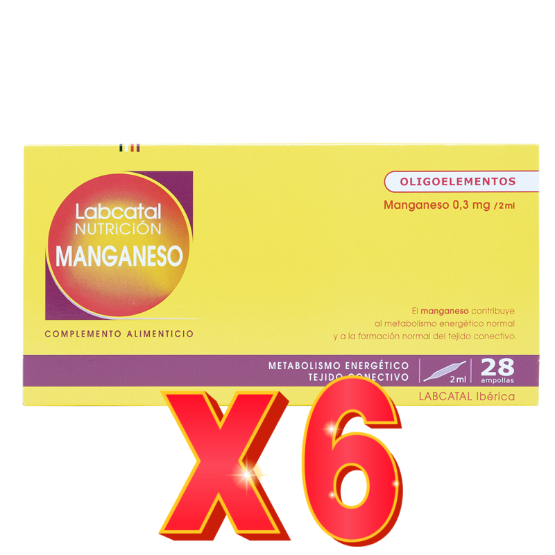Pack de 6 unidades Manganeso 10 28X2Ml Ampollas Labcatal Pack de 6 unidades Manganeso 10 28X2Ml Ampollas Labcatal