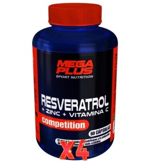 Pack de 4 unidades Resveratrol Compet 60  Cápsulas Mplu Mega Plus