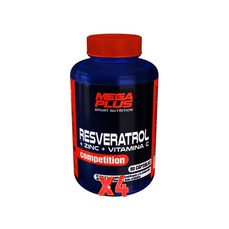 Pack de 4 unidades Resveratrol Compet 60 Cápsulas Mplu Mega Plus Pack de 4 unidades Resveratrol Compet 60 Cápsulas Mplu Mega Plus