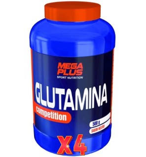 Pack de 4 unidades Glutamina 500 G Competition Mega Plus