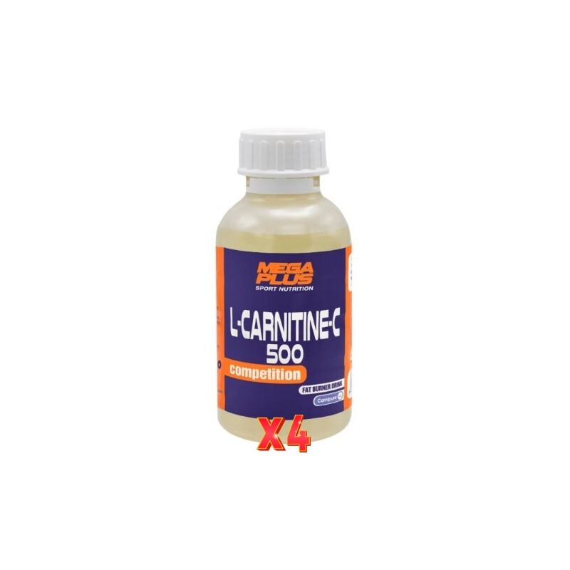 Pack de 4 unidades Carnitine Compet. 500Ml (1G) Mega Plus Pack de 4 unidades Carnitine Compet. 500Ml (1G) Mega Plus