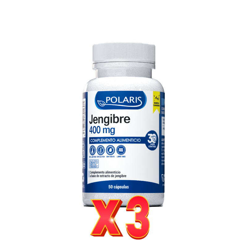 Pack de 3 unidades Jengibre 400 Mg 50 Cápsulas Polaris