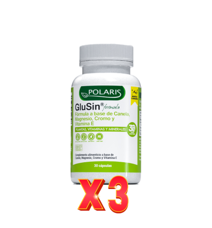 Pack de 3 unidades Glusin Formula 30 Cápsulas Polaris