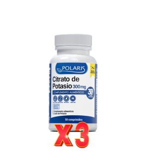 Pack de 3 unidades Citrato Potasio 300 Mg 50 Comprimidos Polaris