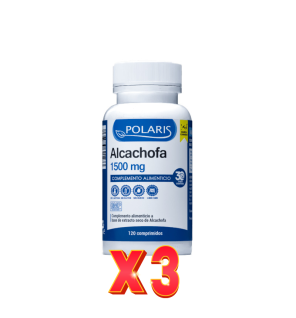 Pack de 3 unidades Alcachofa 1500 Mg 120 Comprimidos Polaris
