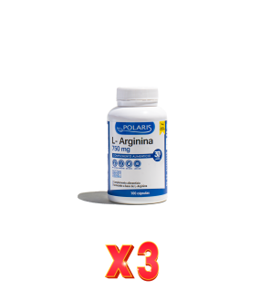 Pack de 3 unidades L Arginina 750 Mg 100 Tabletas Polaris