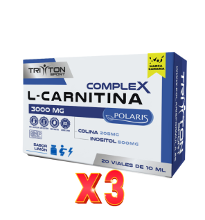 Pack de 3 unidades L-Carnitina Complex Triton 3000 Mg 20 Viales Polaris