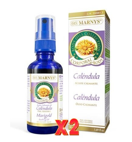 Pack de 2 unidades Aceite Corporal De Calendula   Botella Con Spray 50 Ml Marnys