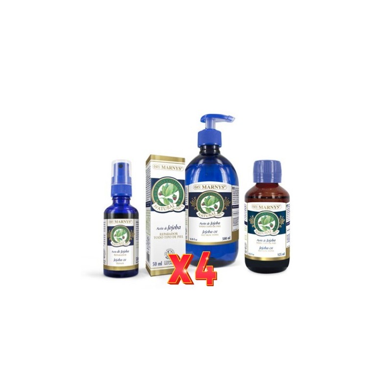 Pack de 4 unidades Aceite De Jojoba Botella Pet Con Bomba Dispensadora 500 Ml Marnys