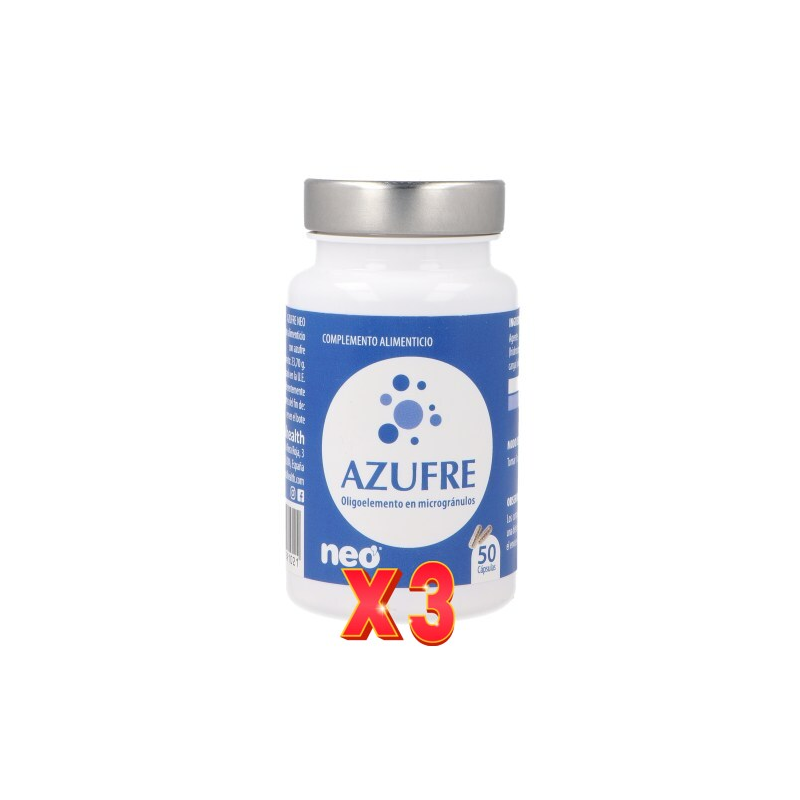 Pack de 3 unidades Azufre Microgranulos Neo 50 Capsulas Pack de 3 unidades Azufre Microgranulos Neo 50 Capsulas