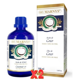 Pack de 2 unidades Aceite De Coco Botella 100 Ml Marnys