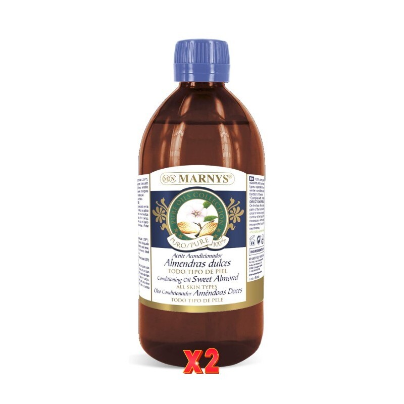 Pack de 2 unidades Aceite De Almendras Dulces Botella Pet 1000 Ml Marnys