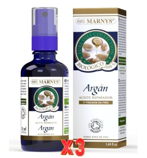 Pack de 3 unidades Aceite De Argan BioBotella Con Spray 50 Ml Marnys