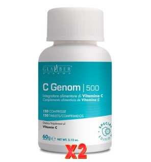 Pack de 2 unidades C-Genom 500 Dna 120 Comprimidos Glauber Pharma