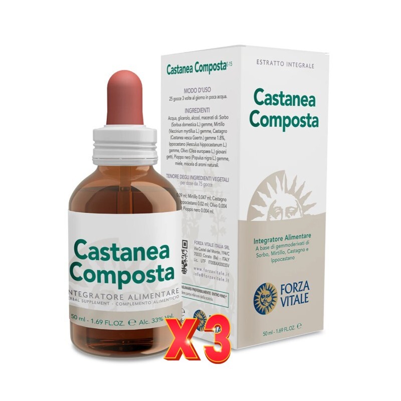 Pack de 3 unidades Castanea Composta 50 Ml Forza Vitale Pack de 3 unidades Castanea Composta 50 Ml Forza Vitale