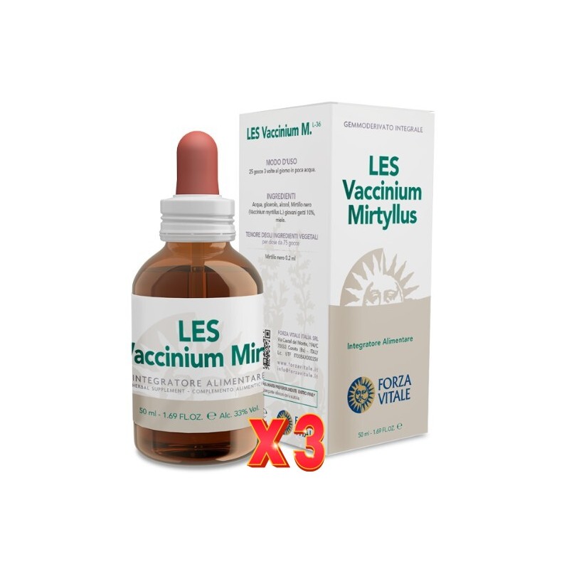 Pack de 3 unidades Les Vaccinium Myrtillus (Arándano Negro) 50 Ml Forza Vitale Pack de 3 unidades Les Vaccinium Myrtillus (Arándano Negro) 50 Ml Forza Vitale