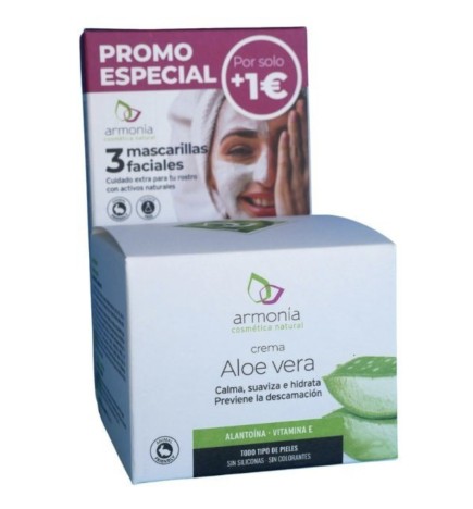 Armonia Crema Aloe Vera + 3 Mascarillas Armonia