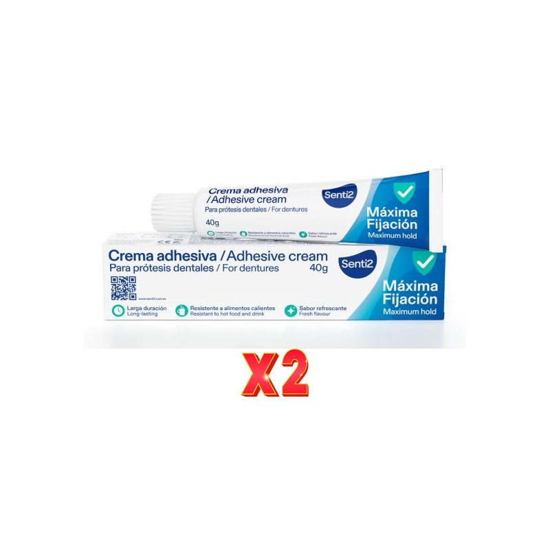 Pack de 2 unidades Senti2 Crema Adhesiva 40Gr Senti2