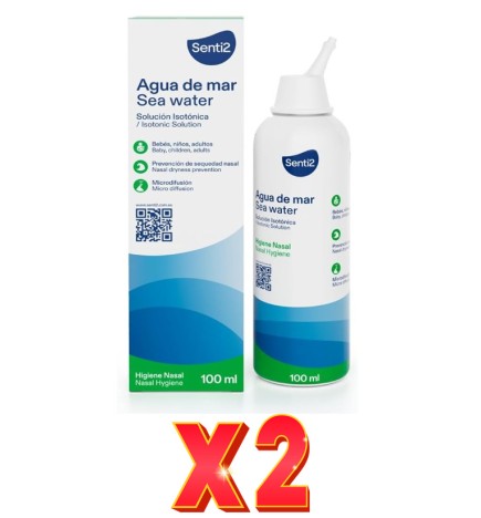 Pack de 2 unidades Senti2 Spray Nasal Isotonico Agua De Mar 100Ml Senti2