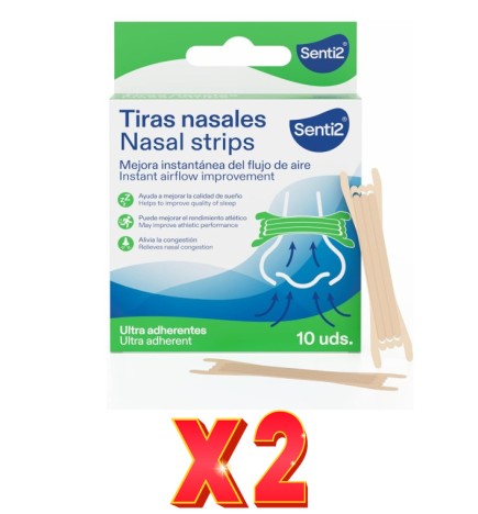 Pack de 2 unidades Senti2 Tiras Nasales 10Ud Senti2