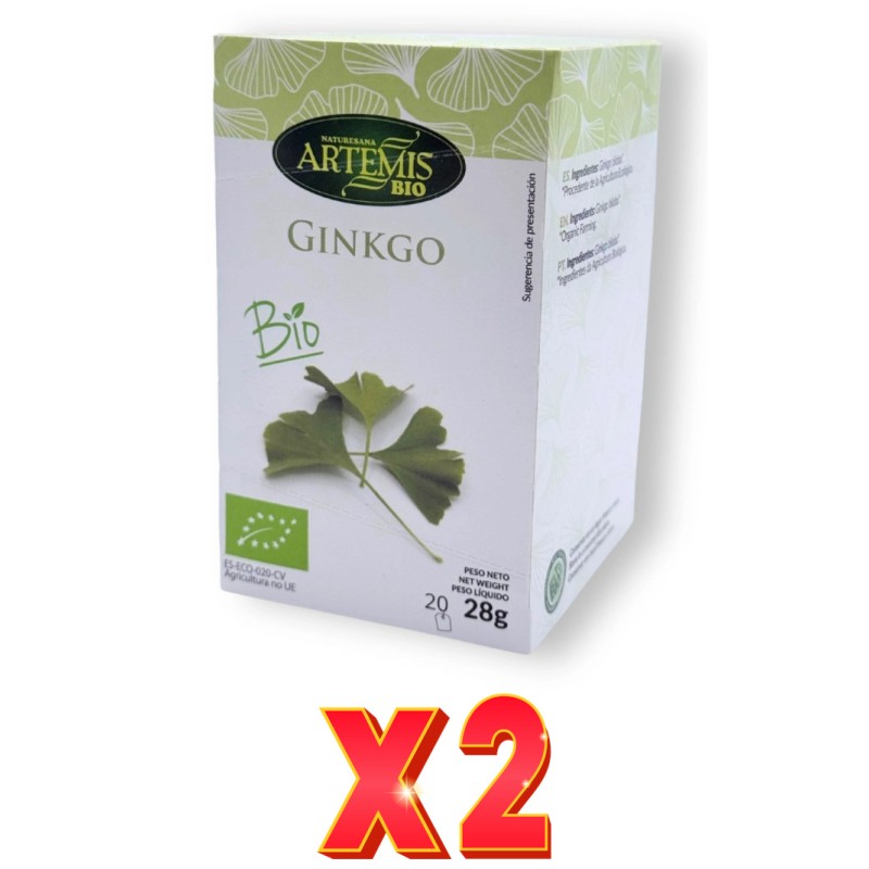 Pack de 2 unidades Artemis Infusion Ginkgo Biloba Eco 20 Bolsitas Artemis Pack de 2 unidades Artemis Infusion Ginkgo Biloba Eco 20 Bolsitas Artemis