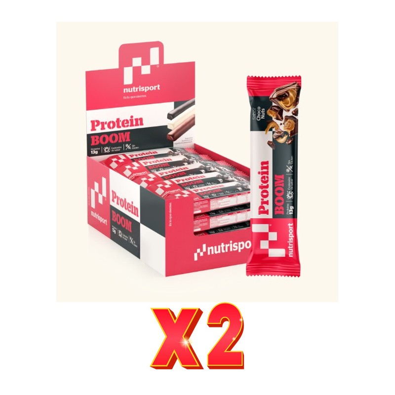 Pack de 2 unidades Nutrisport Barrita Protein Boom Choco Peanuts 24Ud Nutrisport