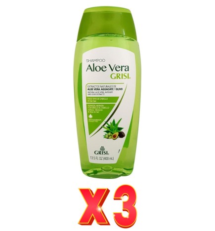 Pack de 3 unidades Grisi Champu Aloe 400 Ml. Grisi