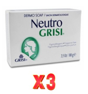 Pack de 3 unidades Grisi Dermojabon Neutro 100Gr Grisi