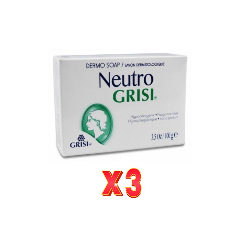 Pack de 3 unidades Grisi Dermojabon Neutro 100Gr Grisi