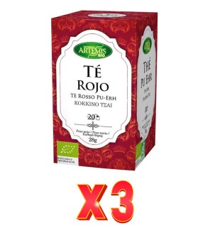 Pack de 3 unidades Artemis Té Rojo (Pu Erh) 20 Bolsitas Artemis