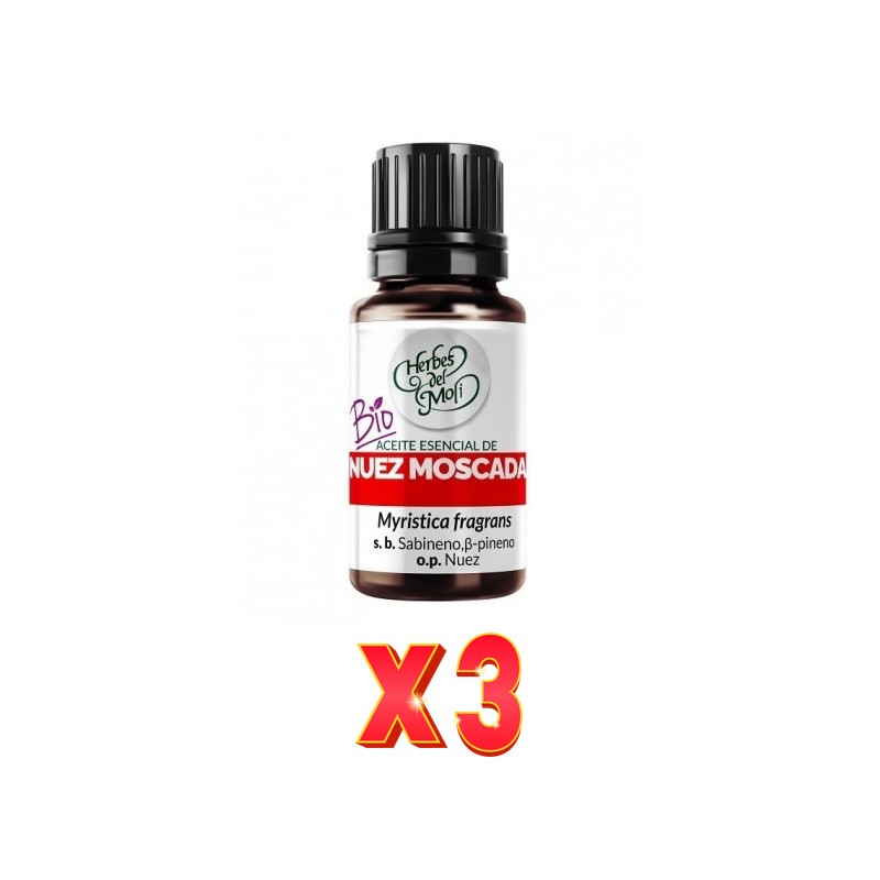 Pack de 3 unidades Herbes Del Moli Ac. E. Nuez Moscada Eco 10Ml Herbes Del Moli Pack de 3 unidades Herbes Del Moli Ac. E. Nuez Moscada Eco 10Ml Herbes Del Moli